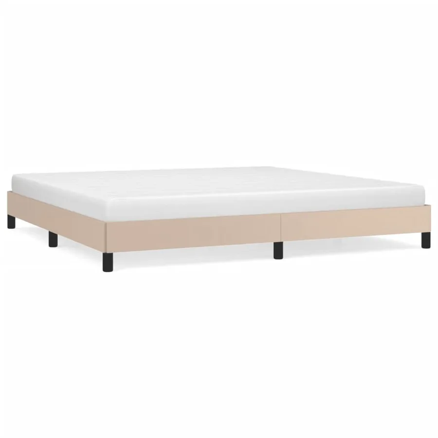 Cadre de lit sans matelas cappuccino 200x200 cm similicuir - 2