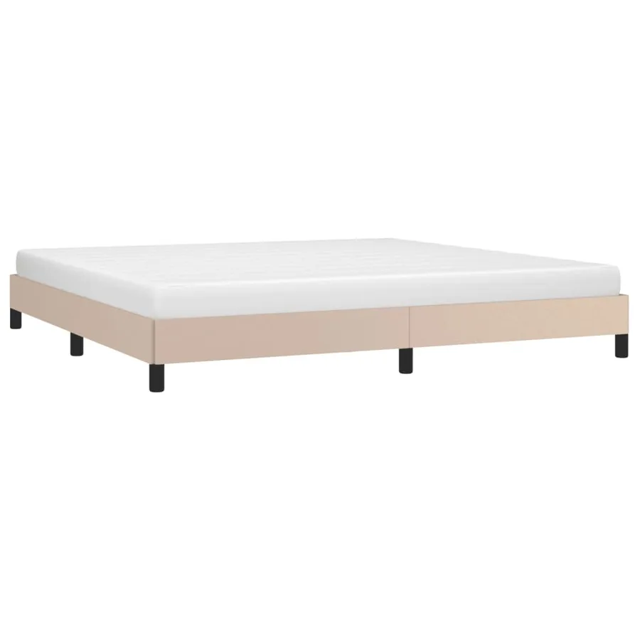 Cadre de lit sans matelas cappuccino 200x200 cm similicuir - 3