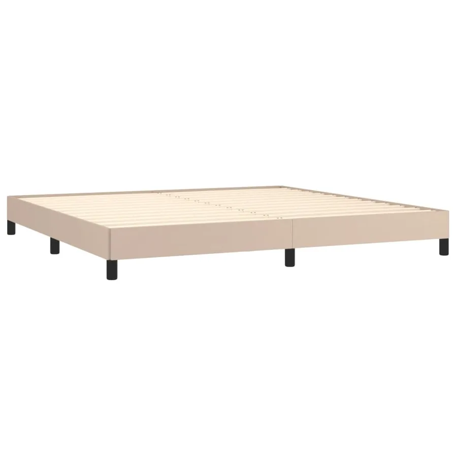 Cadre de lit sans matelas cappuccino 200x200 cm similicuir - 4