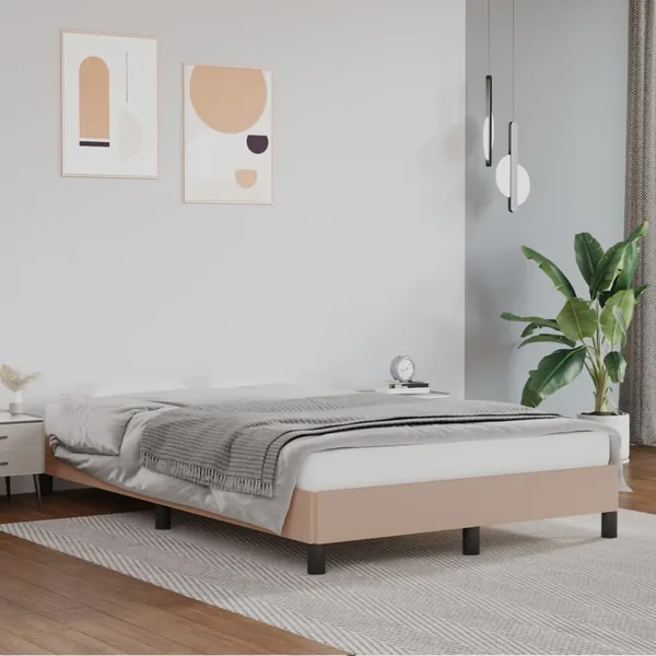 Cadre de lit sans matelas cappuccino 120x200 cm similicuir