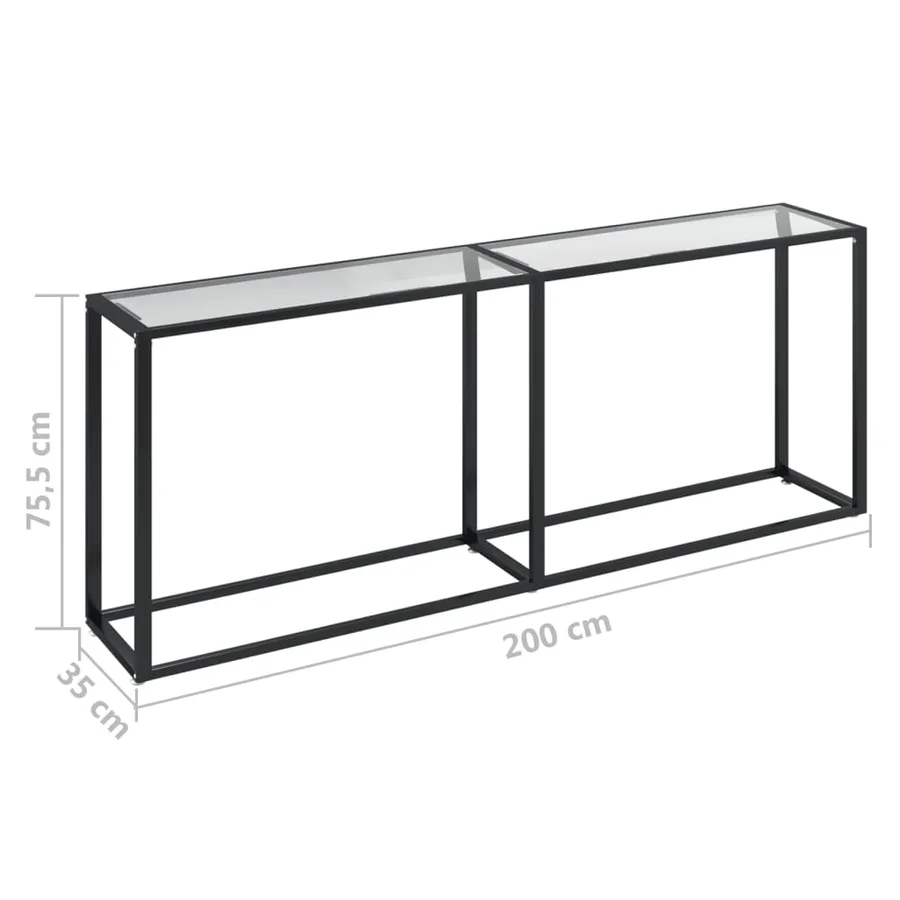 Table console Transparent 200x35x75,5 cm Verre trempé - 6