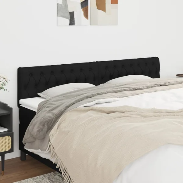 Têtes de lit Noir 180x7x78/88 cm Tissu