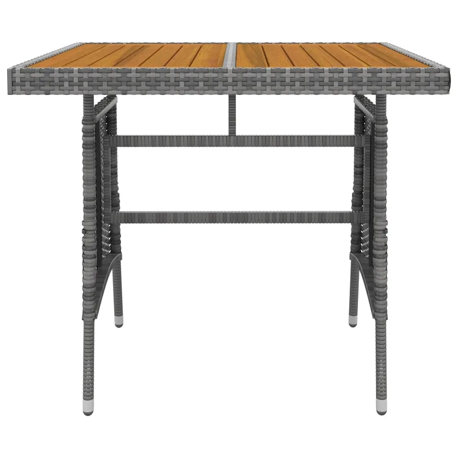 Ensemble à manger d'extérieur 3 pcs Résine tressée Gris - 7