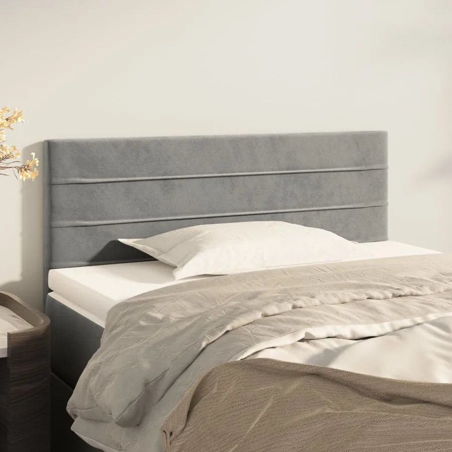 Tête de lit Gris clair 100x5x78/88 cm Velours