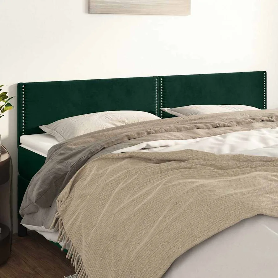 Têtes de lit Vert foncé 200x5x78/88 cm Velours