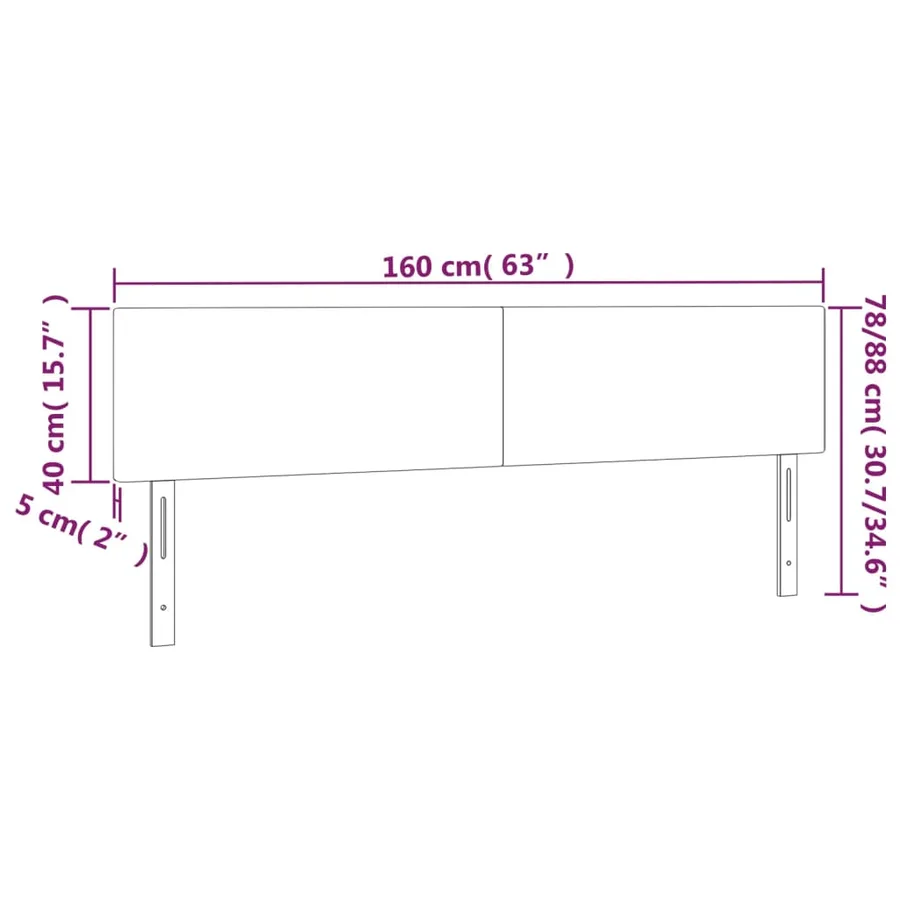 Têtes de lit Rose 160x5x78/88 cm Velours - 8