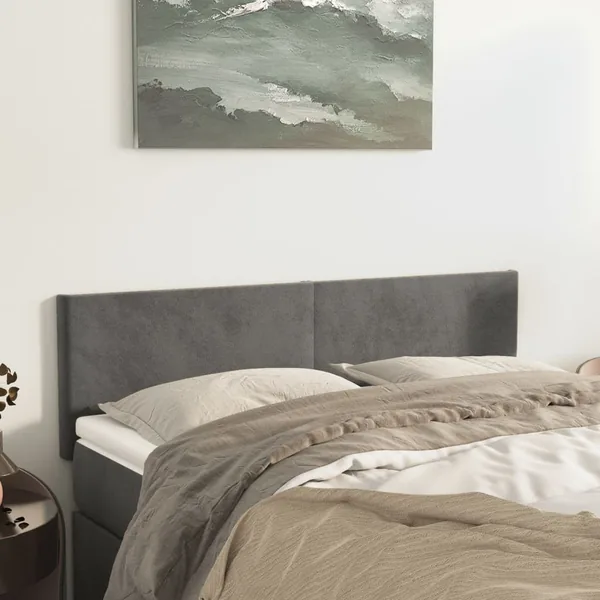 Têtes de lit Gris foncé 144x5x78/88 cm Velours