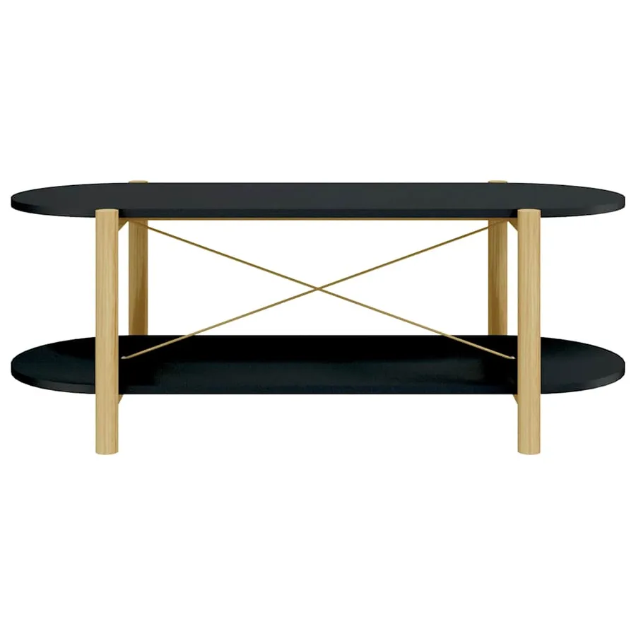 Table basse Noir 110x48x40 cm Bois d'ingénierie - 5