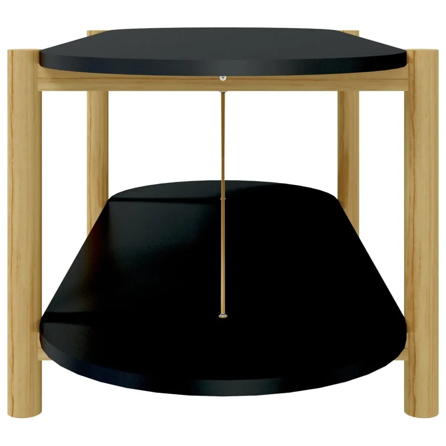 Table basse Noir 110x48x40 cm Bois d'ingénierie - 6