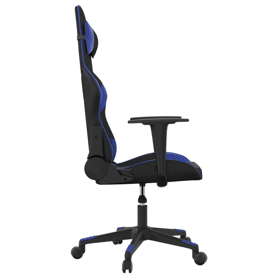 Chaise de jeu de massage Noir et bleu Similicuir - 4