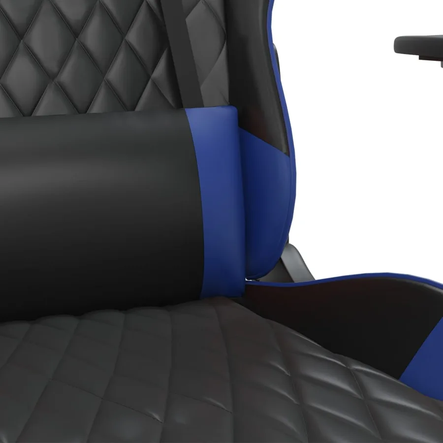 Chaise de jeu de massage Noir et bleu Similicuir - 8