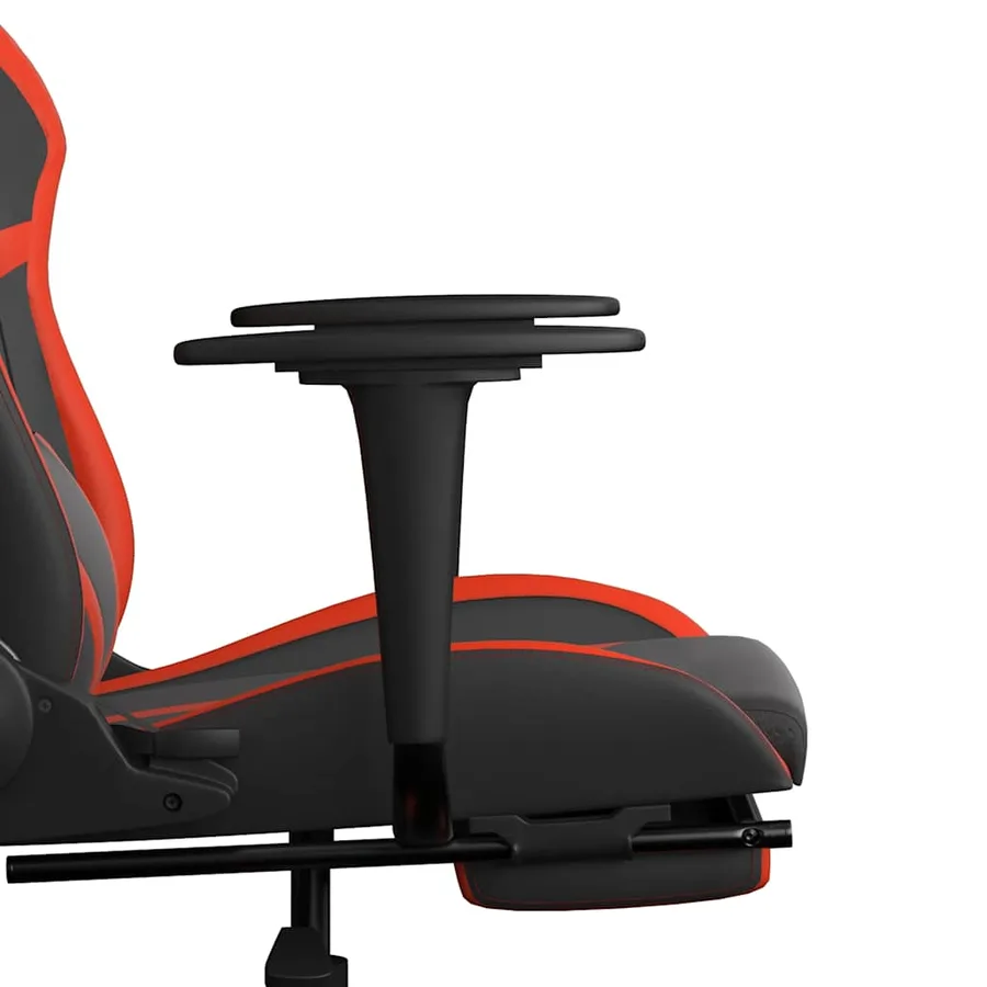 Chaise de jeu de massage avec repose-pied Noir&Rouge Similicuir - 10