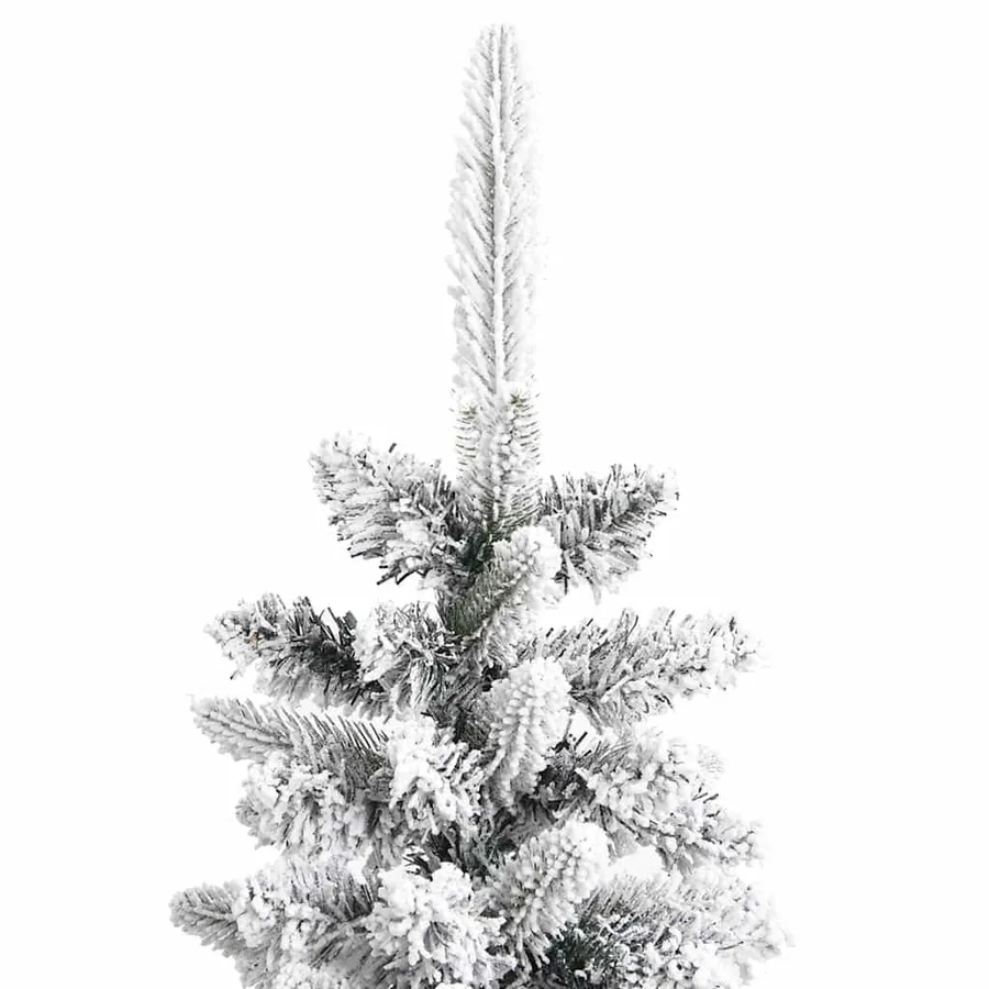 Sapin de Noël artificiel mince avec neige floquée 120 cm PVC/PE - 5