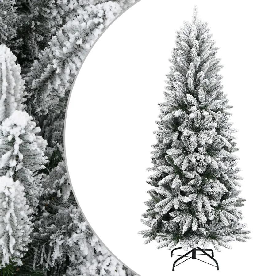 Sapin de Noël artificiel avec neige floquée 210 cm PVC et PE