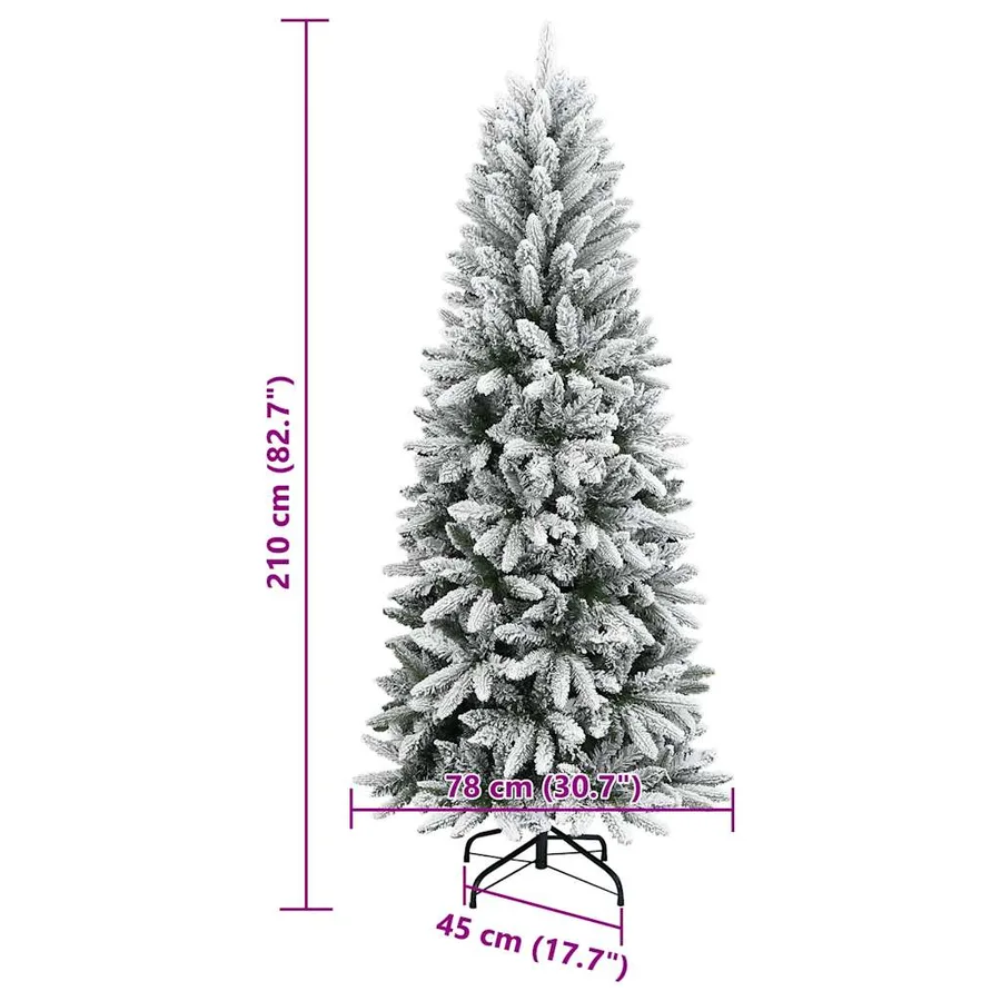Sapin de Noël artificiel avec neige floquée 210 cm PVC et PE - 8