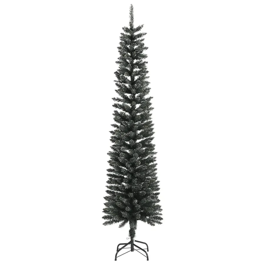 Sapin de Noël artificiel mince avec support Vert 240 cm PVC - 2