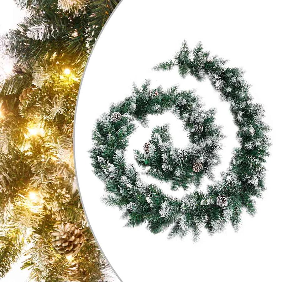 Guirlande de Noël avec lumières LED Vert 5,2 m PVC