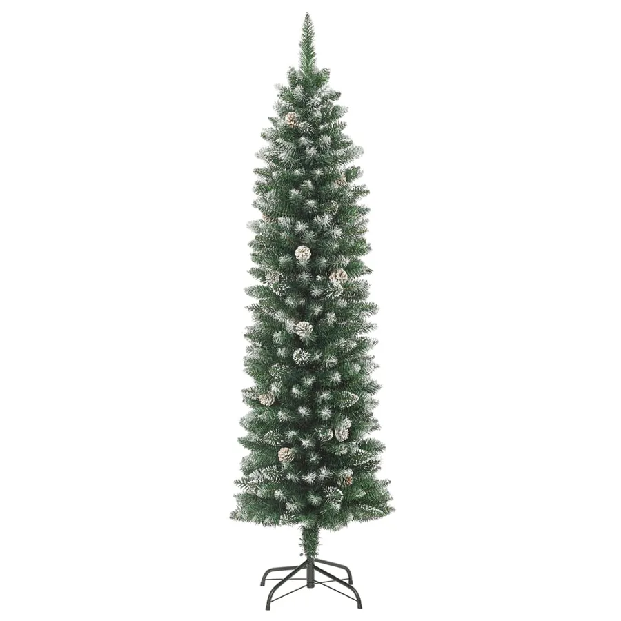 Sapin de Noël artificiel mince avec support 120 cm PVC - 2
