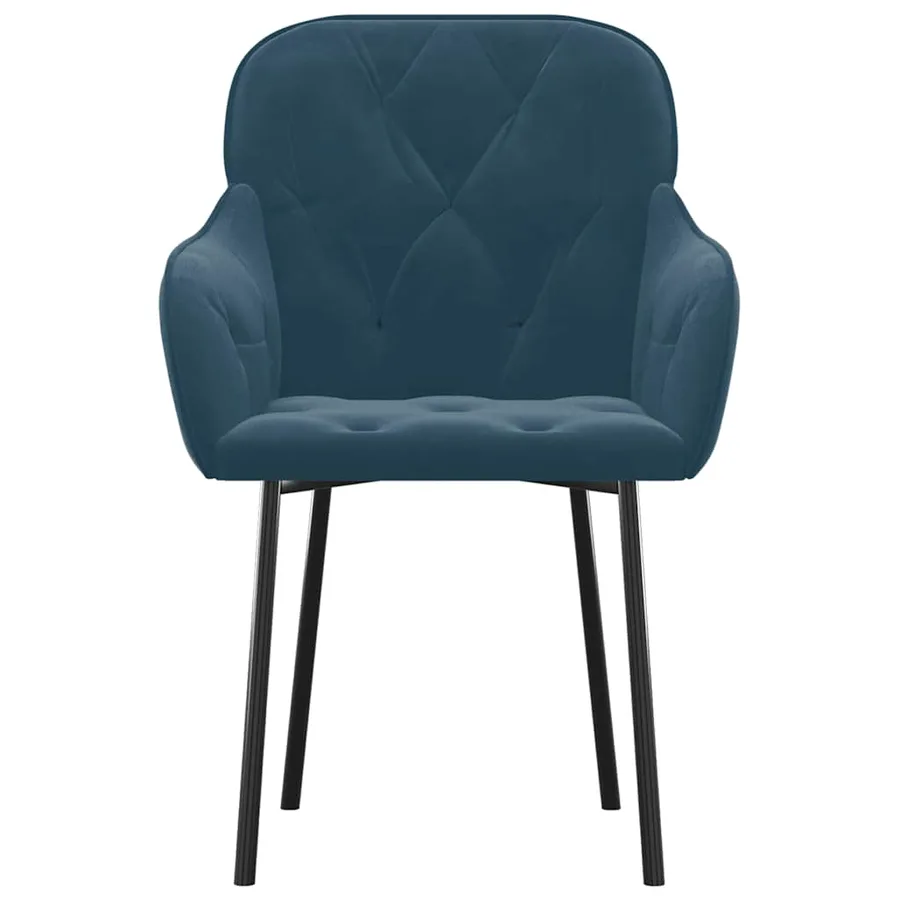 Chaises à manger lot de 2 Bleu Velours - 4