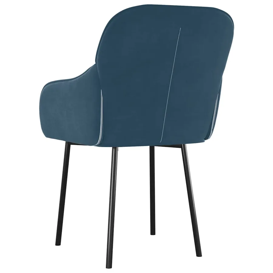 Chaises à manger lot de 2 Bleu Velours - 6
