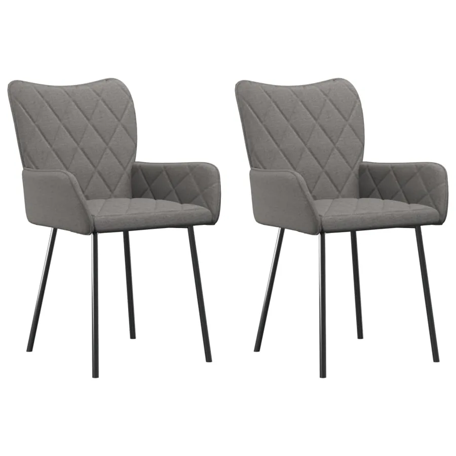 Chaises à manger lot de 2 gris clair tissu - 2
