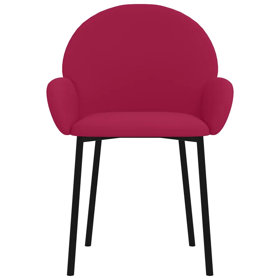Chaises à manger lot de 2 Rouge bordeaux Velours - 4