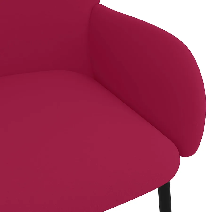 Chaises à manger lot de 2 Rouge bordeaux Velours - 7