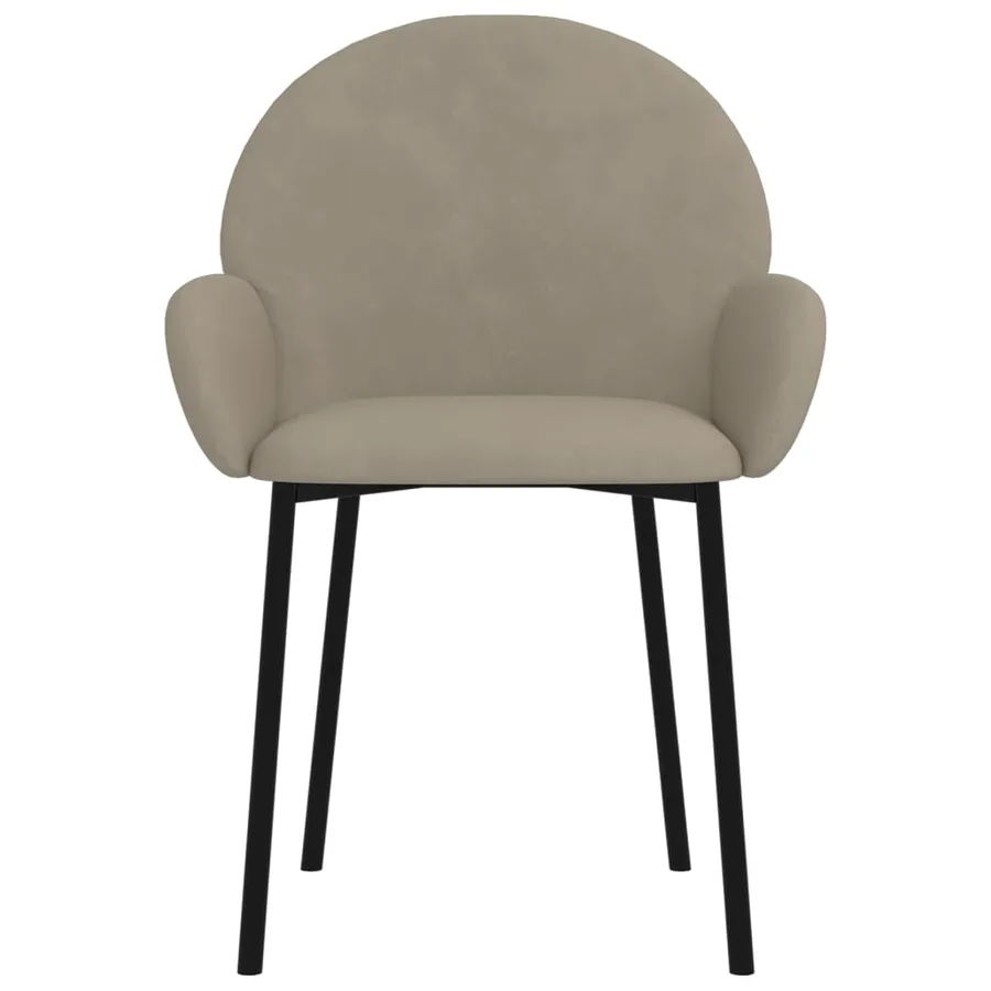 Chaises à manger lot de 2 Gris clair Velours - 4