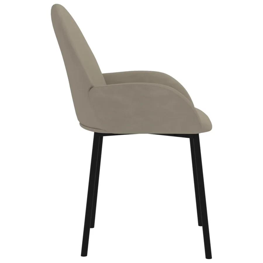 Chaises à manger lot de 2 Gris clair Velours - 5
