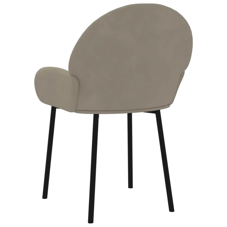 Chaises à manger lot de 2 Gris clair Velours - 6