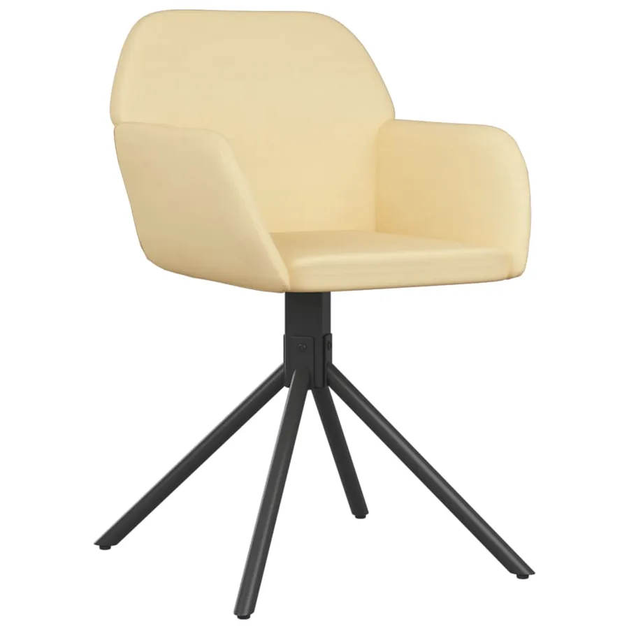 Chaises pivotantes à manger lot de 2 Crème Velours - 3