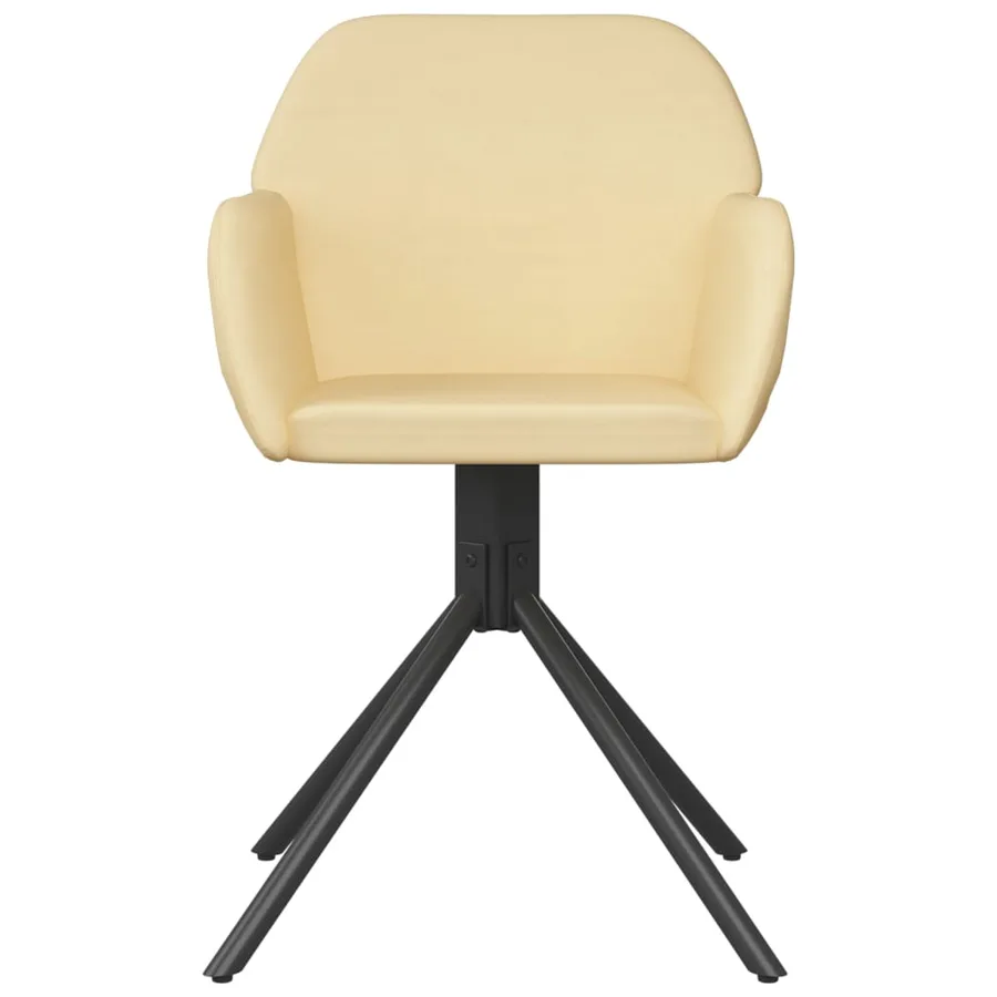 Chaises pivotantes à manger lot de 2 Crème Velours - 4