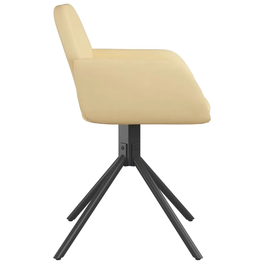 Chaises pivotantes à manger lot de 2 Crème Velours - 5