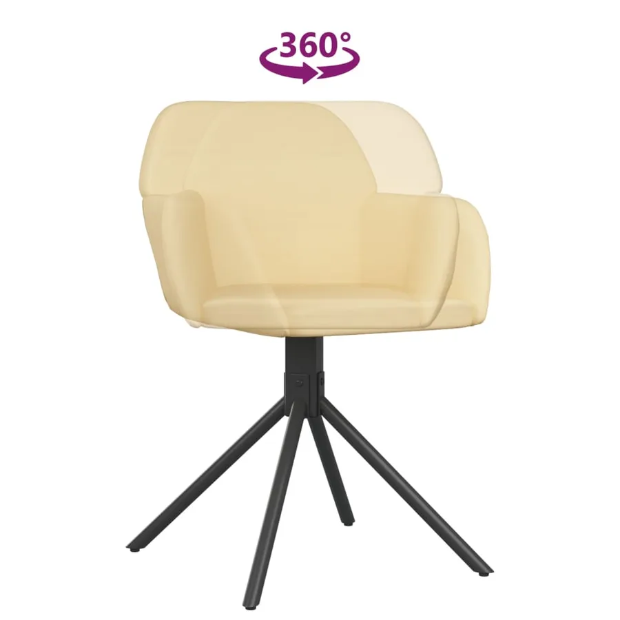 Chaises pivotantes à manger lot de 2 Crème Velours - 7