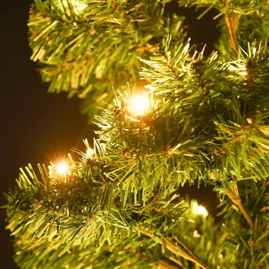 Arbre de Noël hélicoïdal pré-éclairé et support vert 180 cm PVC - 5