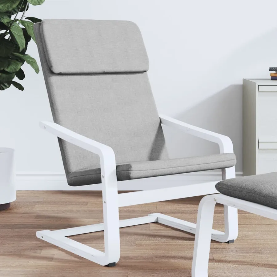 Chaise de relaxation Gris clair Tissu