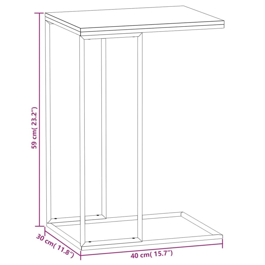 Table d'appoint Blanc 40x30x59 cm Bois d'ingénierie - 6