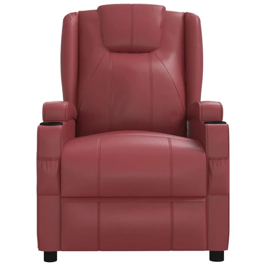 Fauteuil de massage Rouge bordeaux Similicuir - 3