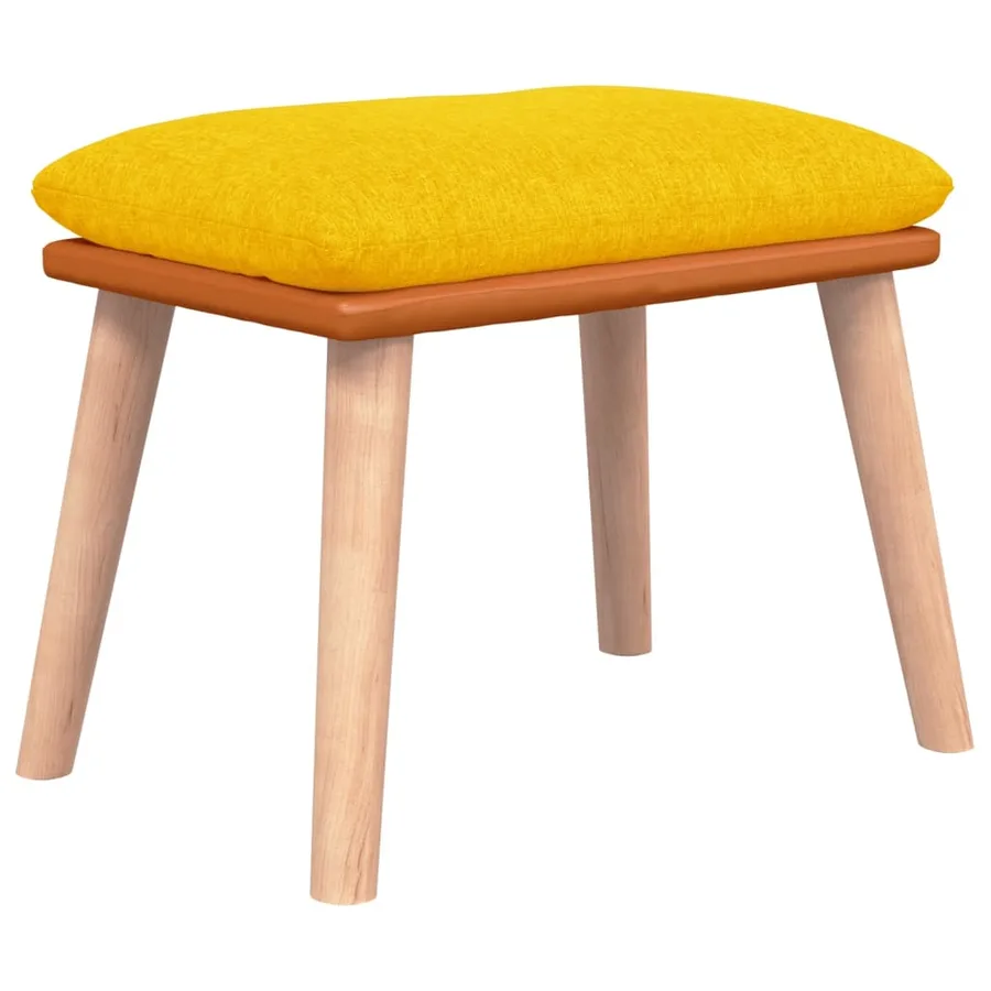 Repose-pied Jaune moutarde 45x29,5x35 cm Tissu et similicuir - 2