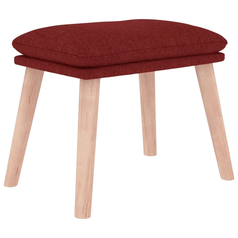 Repose-pied Rouge 45x29,5x35 cm Tissu - 2