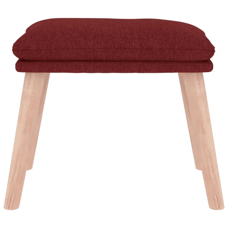 Repose-pied Rouge 45x29,5x35 cm Tissu - 3