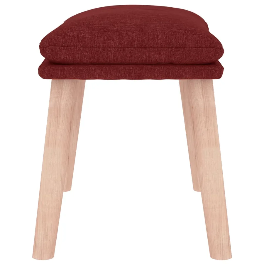 Repose-pied Rouge 45x29,5x35 cm Tissu - 4