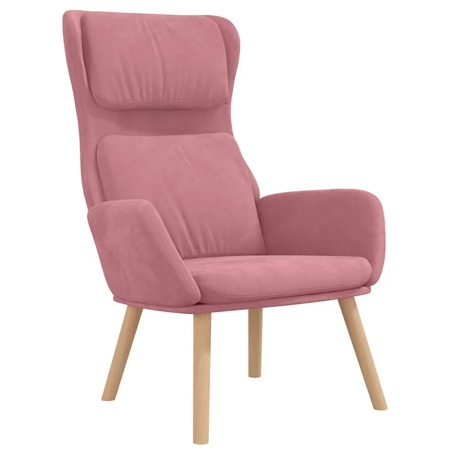 Chaise de relaxation Rose Velours - 2