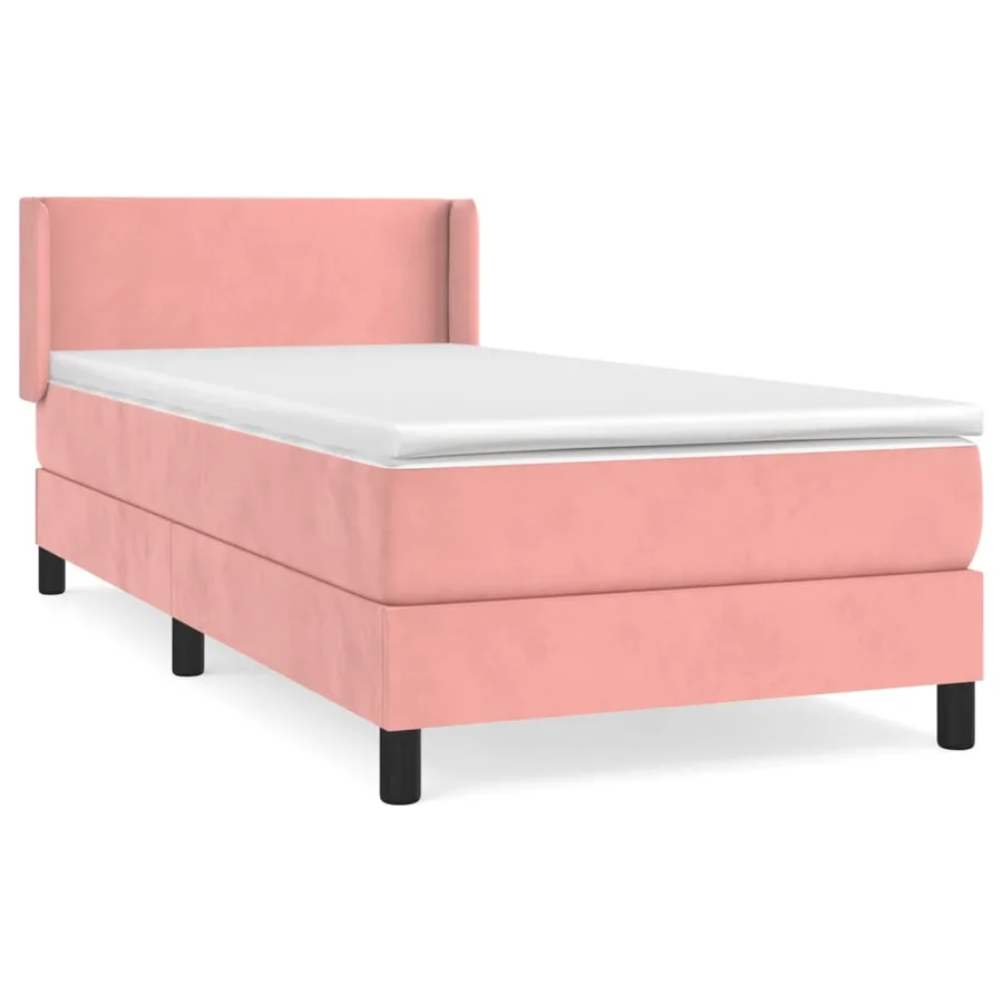 Sommier à lattes de lit avec matelas Rose 100x200 cm Velours - 2