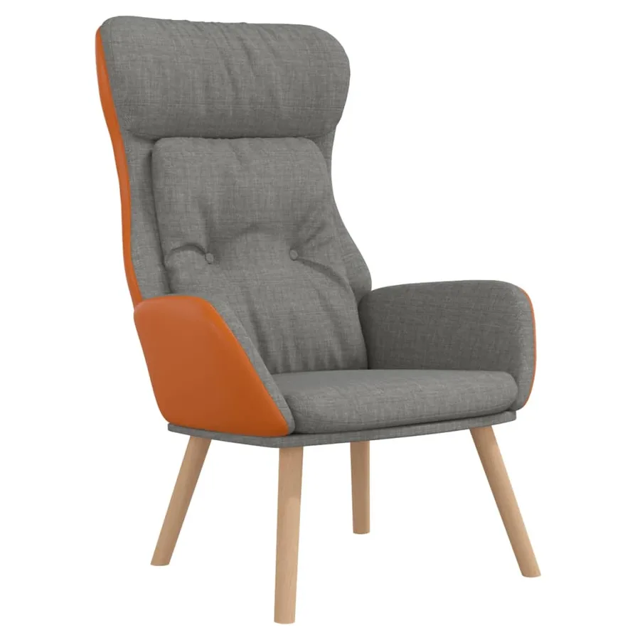 Chaise de relaxation Gris clair Tissu et PVC - 2