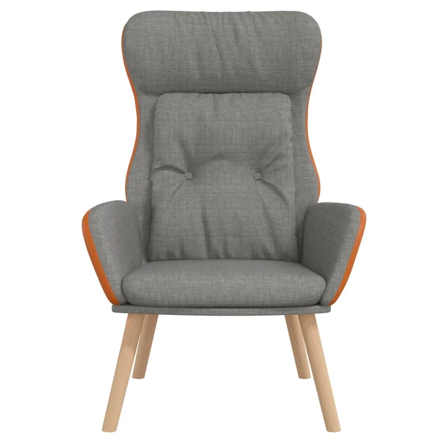 Chaise de relaxation Gris clair Tissu et PVC - 3
