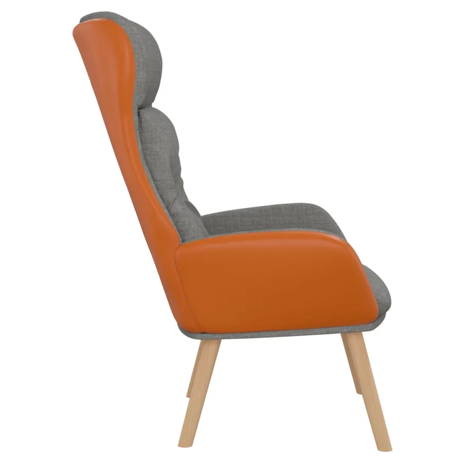 Chaise de relaxation Gris clair Tissu et PVC - 4