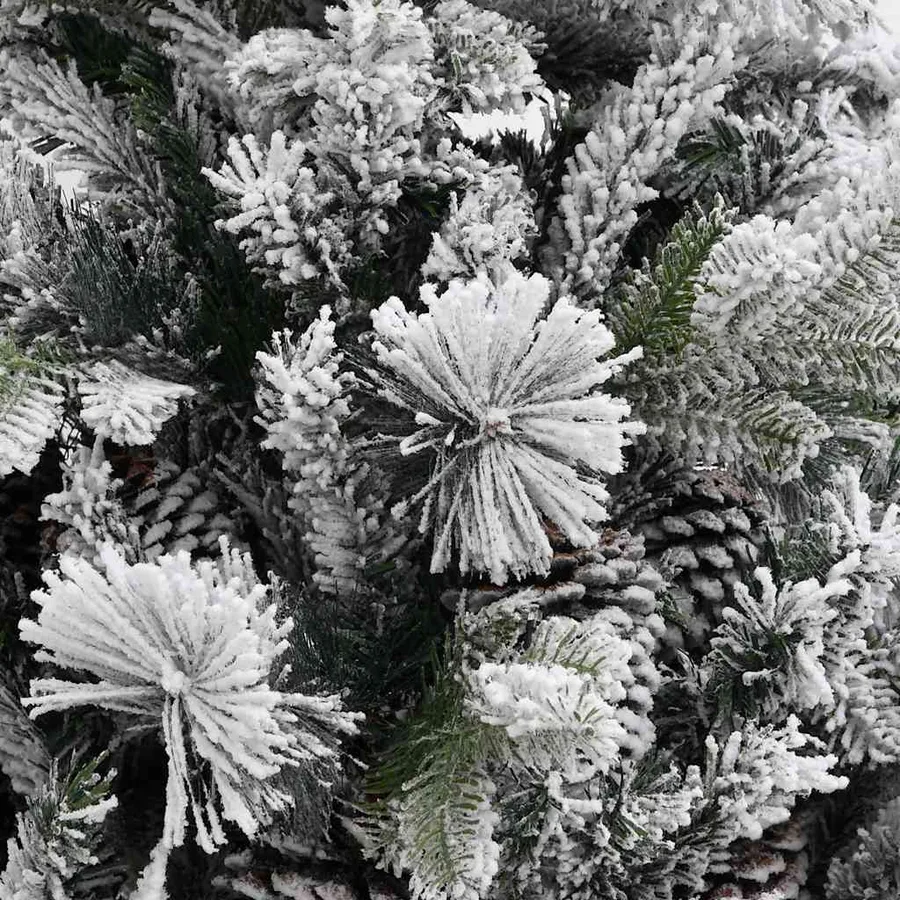 Sapin de Noël à flocons de neige et pommes de pin 195 cm PVC/PE - 3