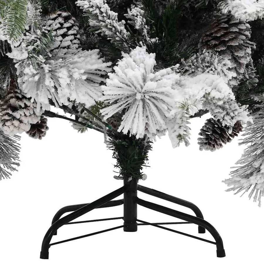 Sapin de Noël à flocons de neige et pommes de pin 195 cm PVC/PE - 4