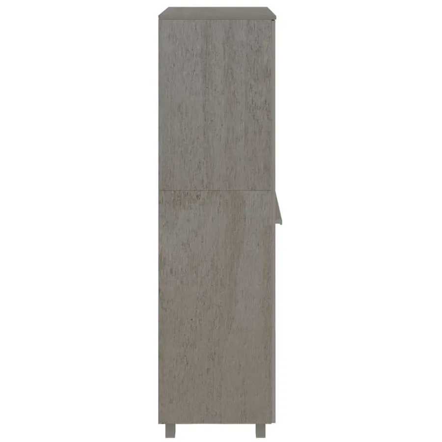 Garde-robe HAMAR Gris clair 89x50x180 cm Bois massif de pin - 4